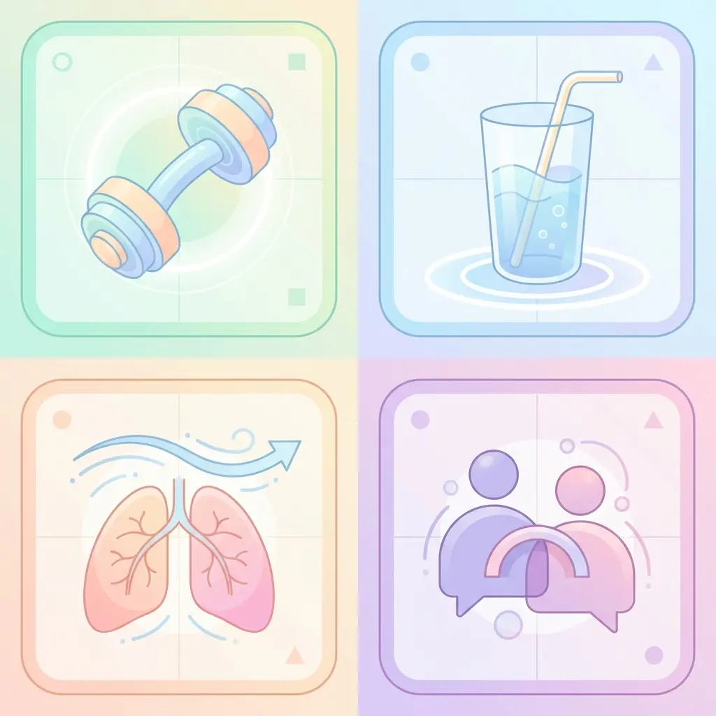 Four quit smoking craving management strategies: exercise, hydration, controlled breathing, and social support