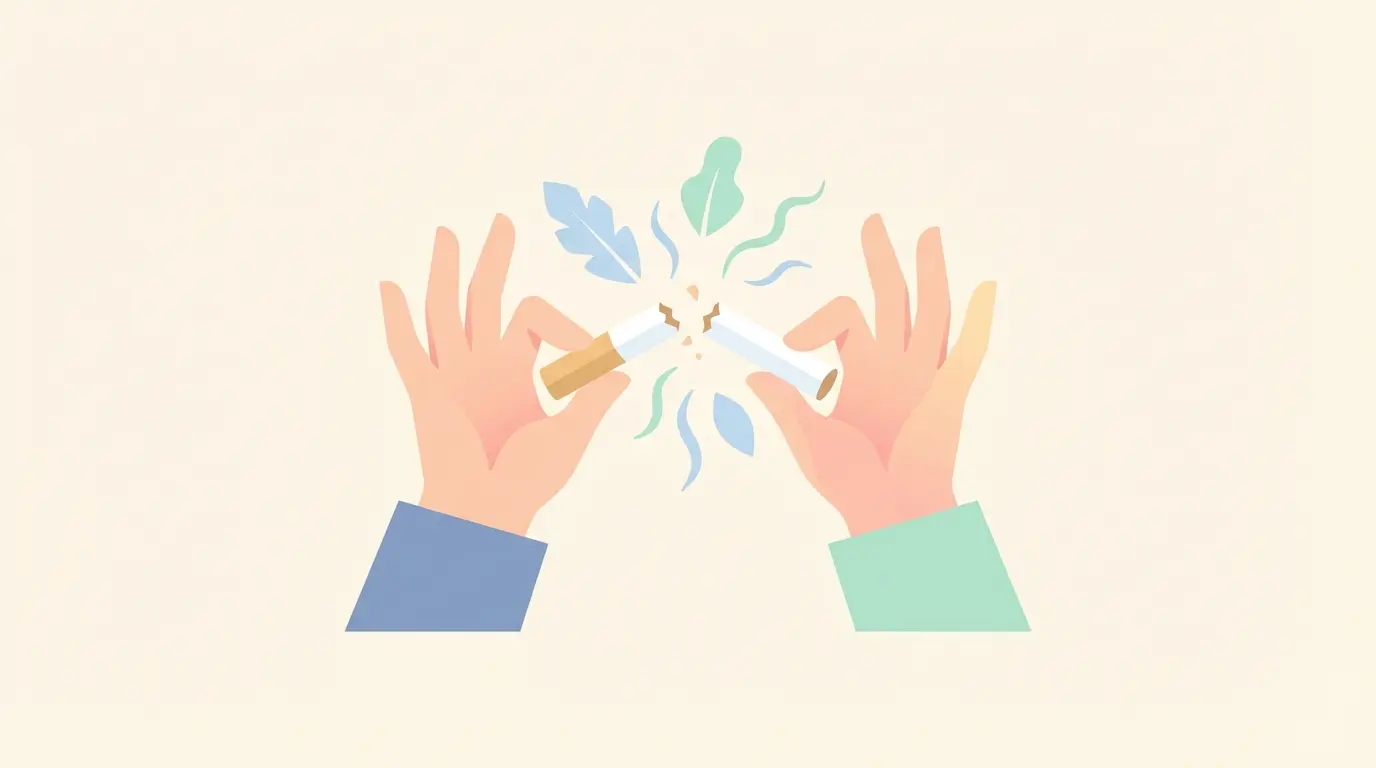 Person breaking a cigarette in half, symbolizing the decision to quit smoking for good