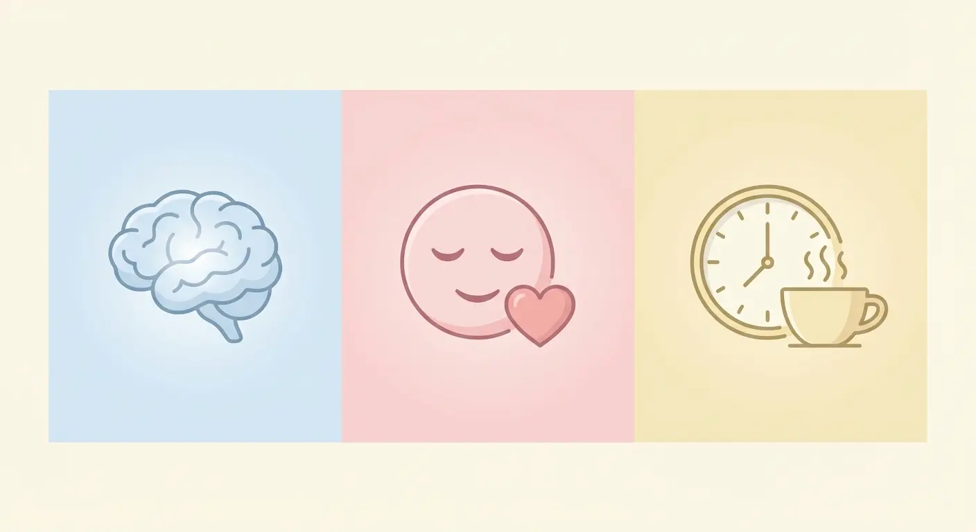 Flat vector infographic illustrating the three types of cigarette cravings: physical withdrawal, emotional triggers, and habitual cues