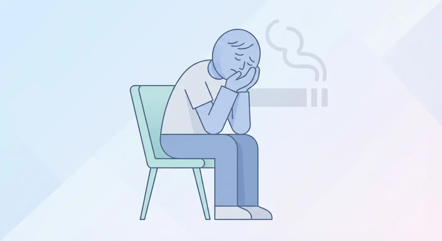 Person sitting with head in hands struggling with cigarette cravings and the urge to smoke