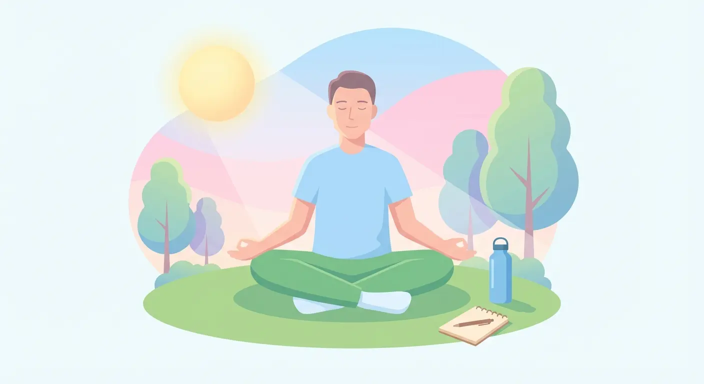 Person practicing deep breathing outdoors as a smoking craving relief technique