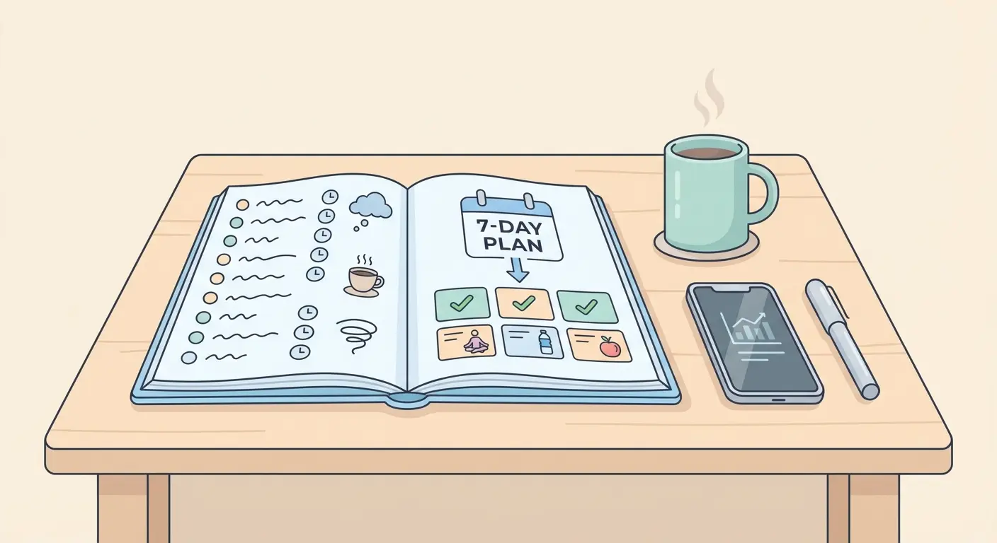 Open craving log journal with trigger tracking notes for quit smoking planning