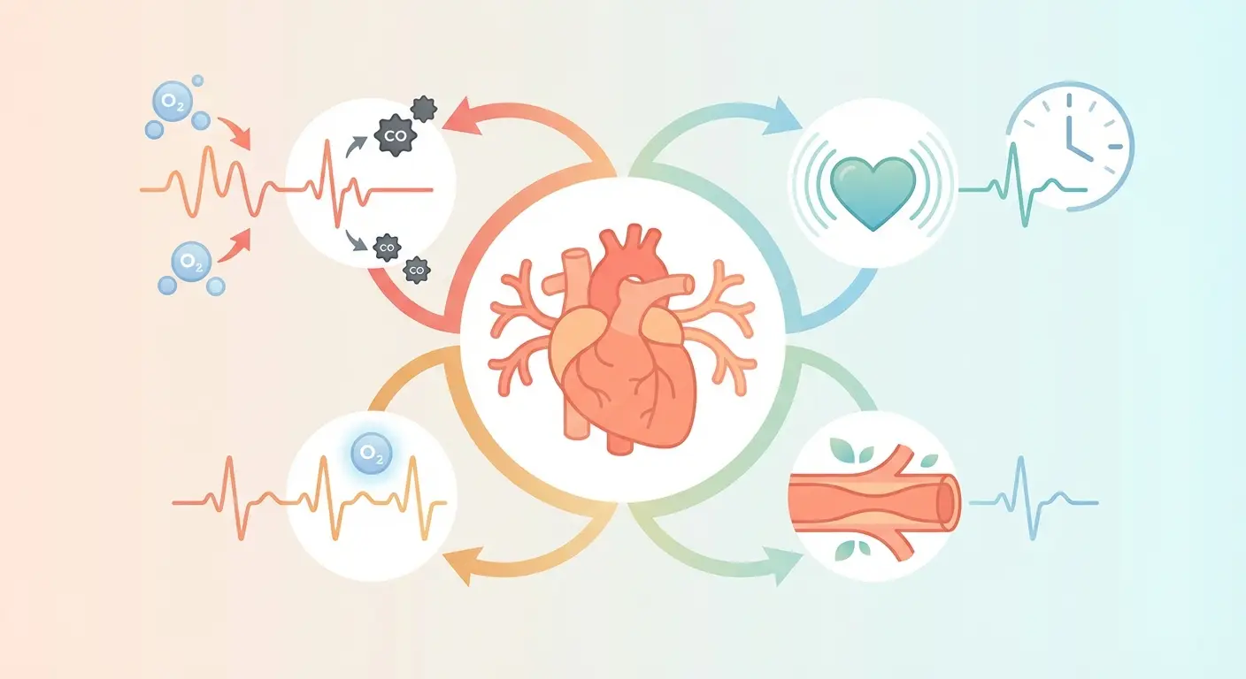 Diagram showing heart health improvements after quitting smoking, illustrating cardiovascular benefits from immediate to long-term recovery