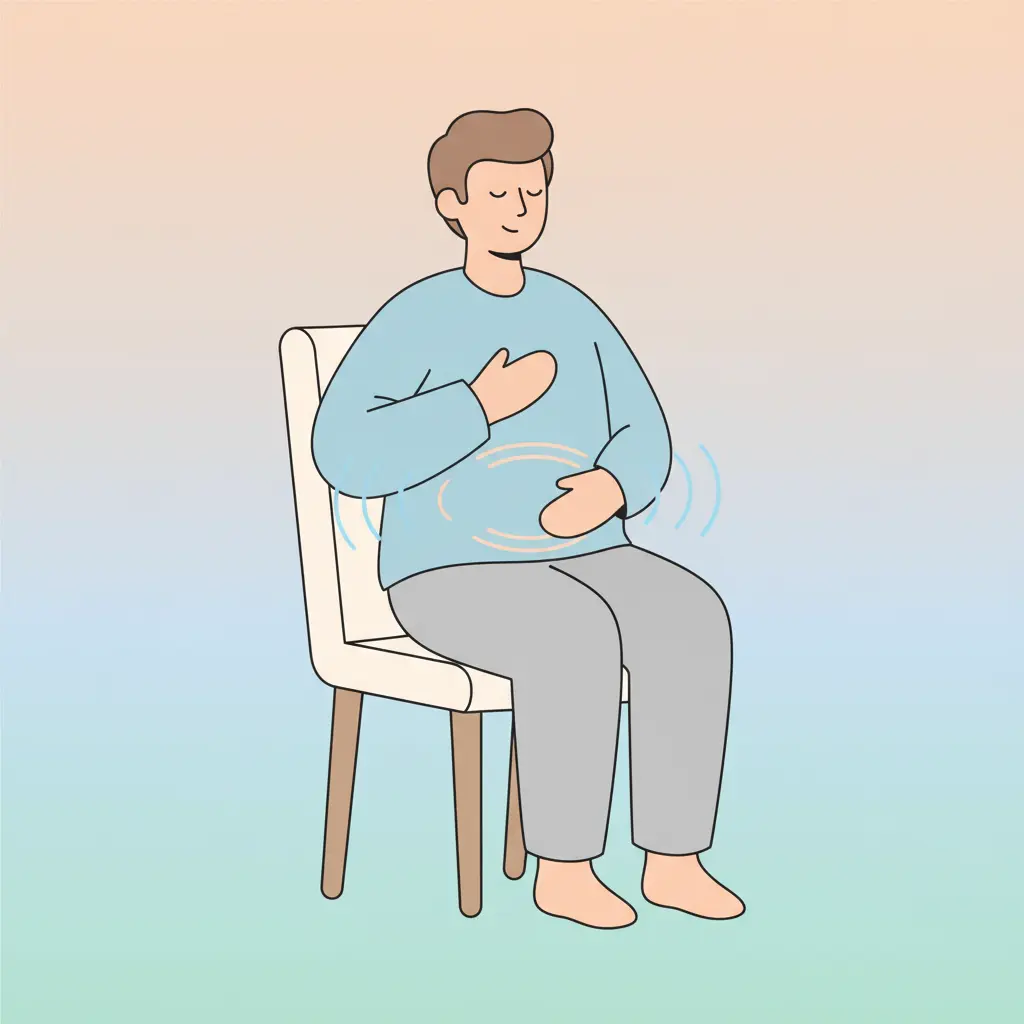 Person practicing diaphragmatic belly breathing technique to stop cigarette cravings