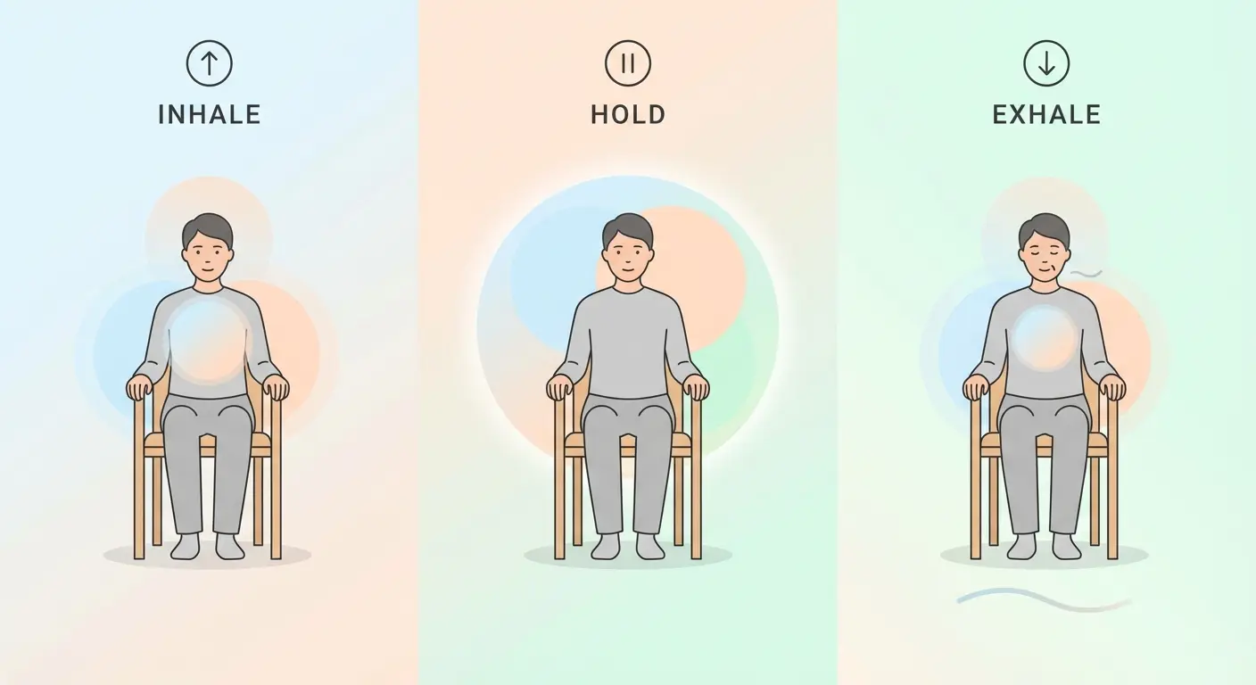 Person practicing controlled breathing technique to overcome quit smoking cravings
