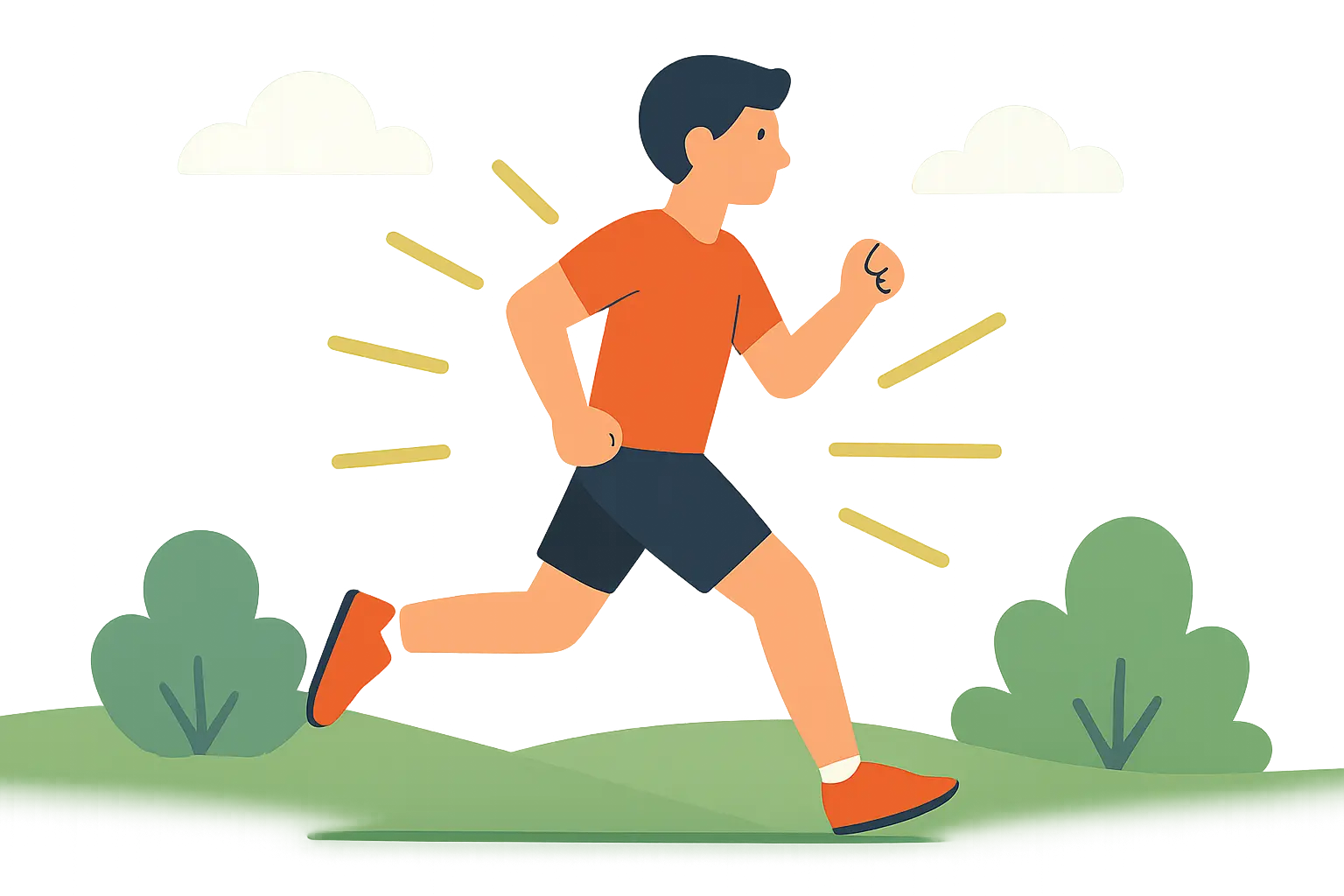 Illustration of a person jogging outdoors representing improved energy and exercise capacity after quitting smoking