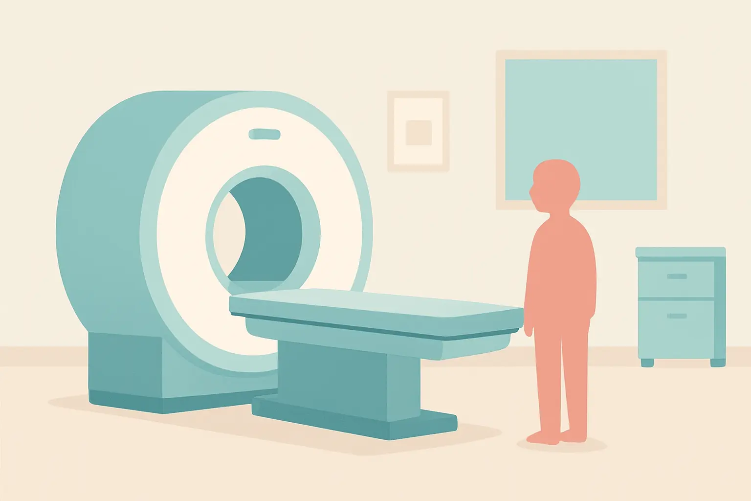 Illustration of a low-dose CT scanner used for lung cancer screening appointments