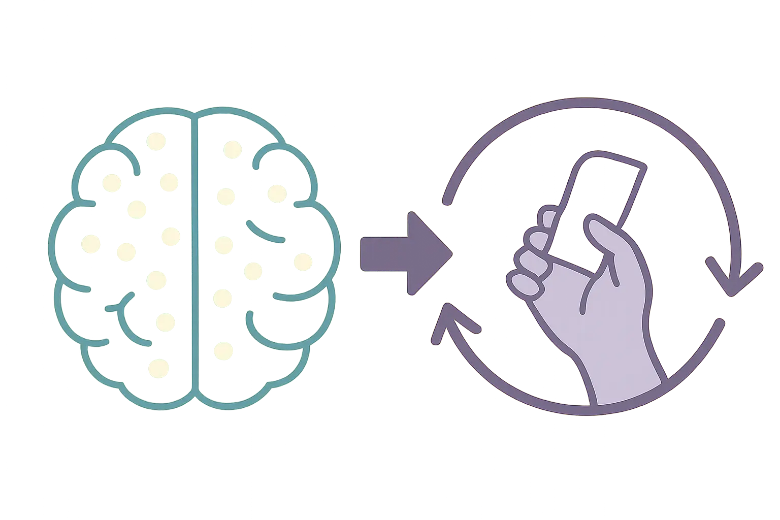 Diagram separating nicotine dependence in the brain from the hand-to-mouth ritual of vaping, the two different jobs a zero-nicotine vape is asked to do