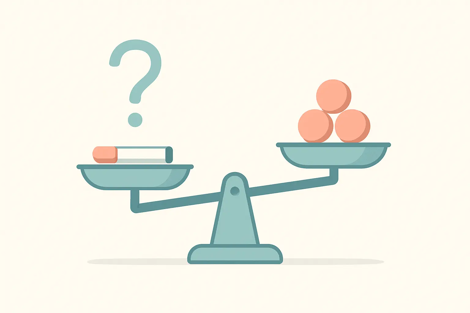 Illustration of a balance scale showing smoking outweighed by larger established gout risk factors