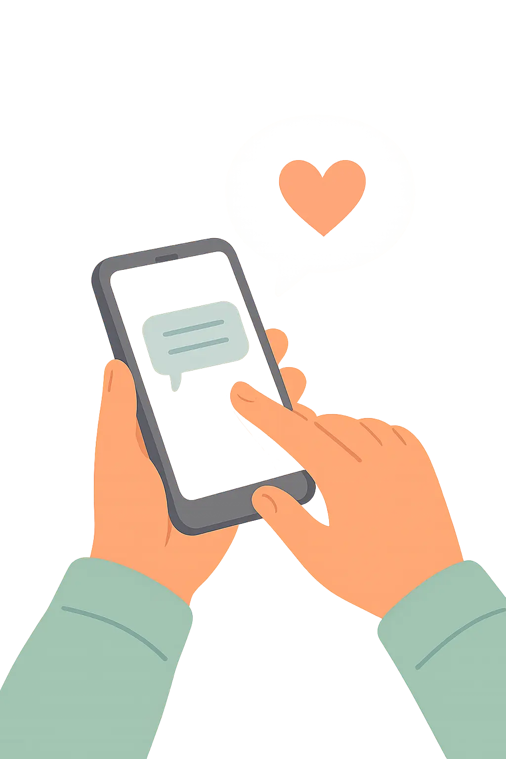 Person texting a friend to ask for support while quitting smoking