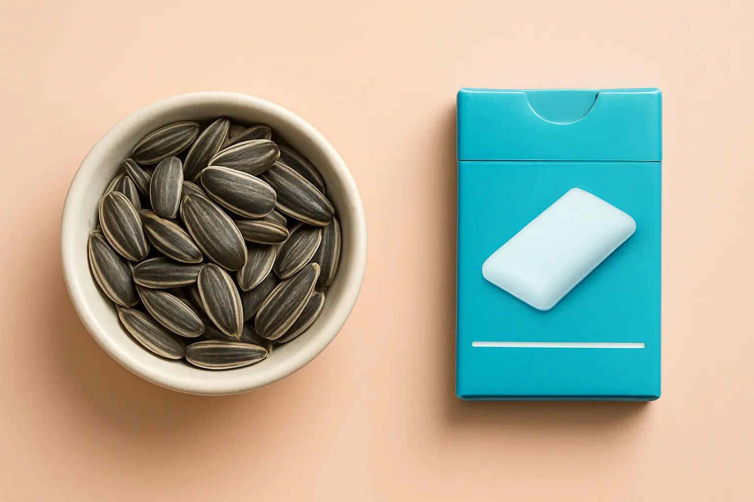 Sunflower seeds and tough gum shown as non-nicotine oral substitutes for a chewing tobacco craving