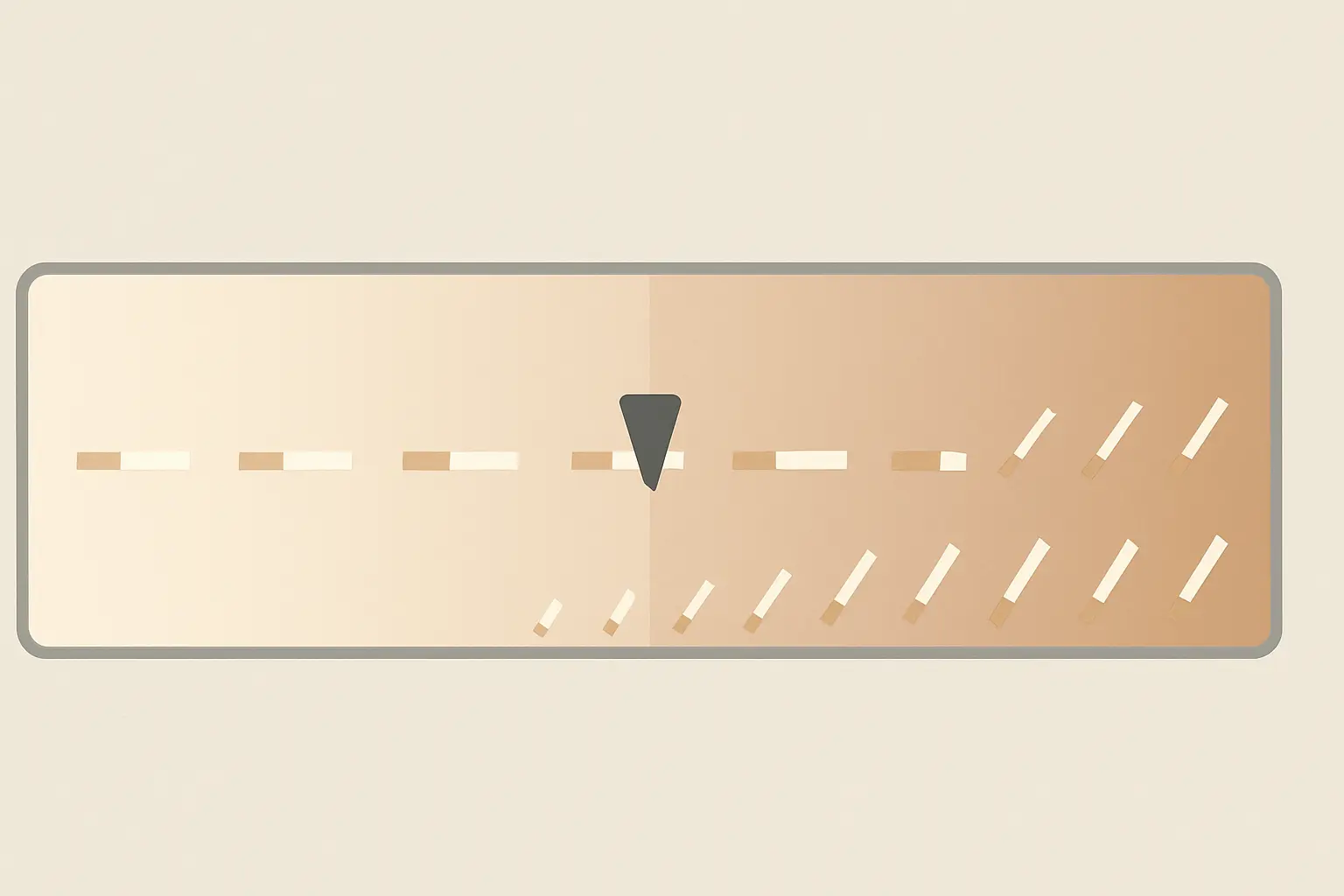 Flat vector scale showing light, moderate and heavy daily cigarette consumption bands with a marker on the moderate zone