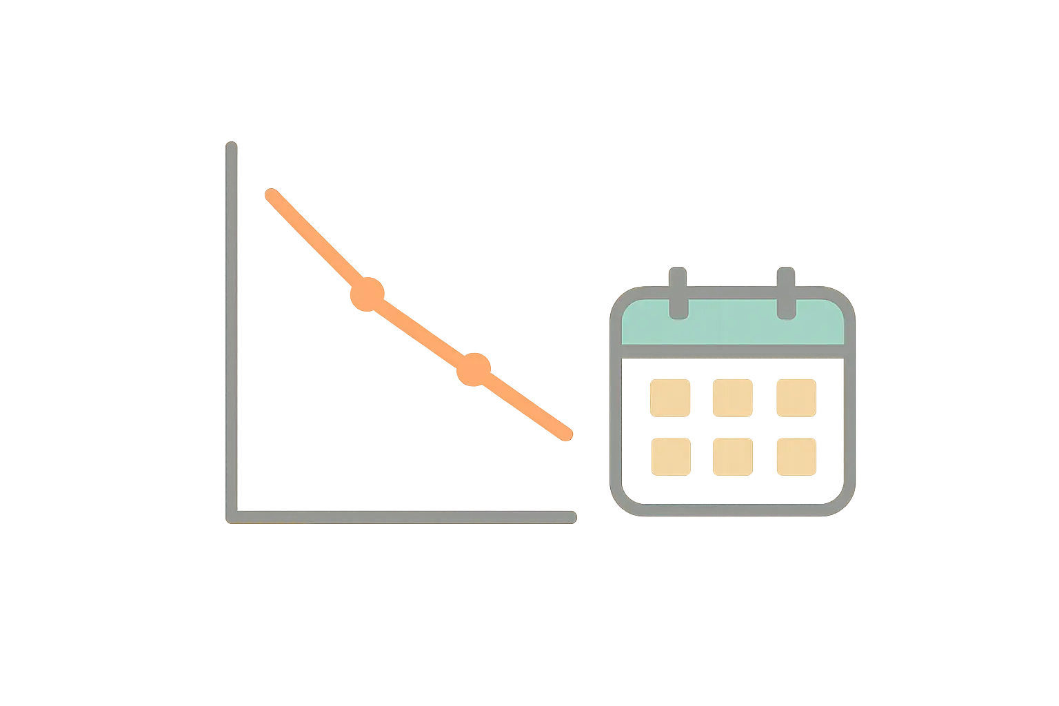 Illustration of a survival trend improving over time after quitting smoking