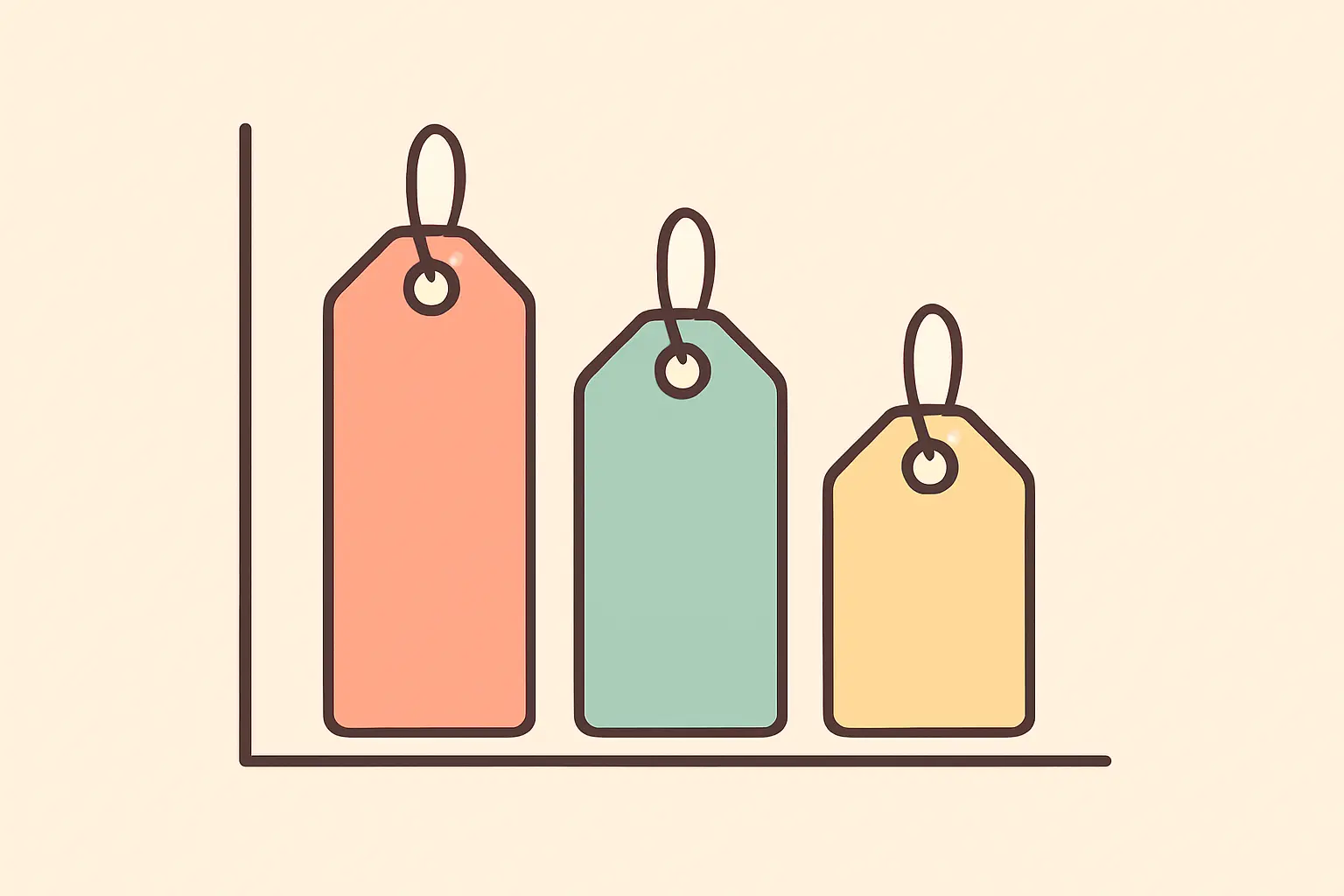 Bar chart illustration comparing three different price levels for nicotine patches across retailers