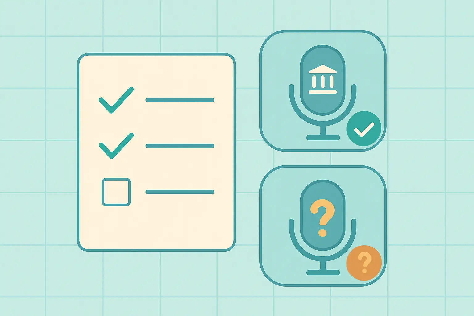 Illustration contrasting an institutional podcast with a commercially sponsored one, representing how to judge a quit smoking show before subscribing