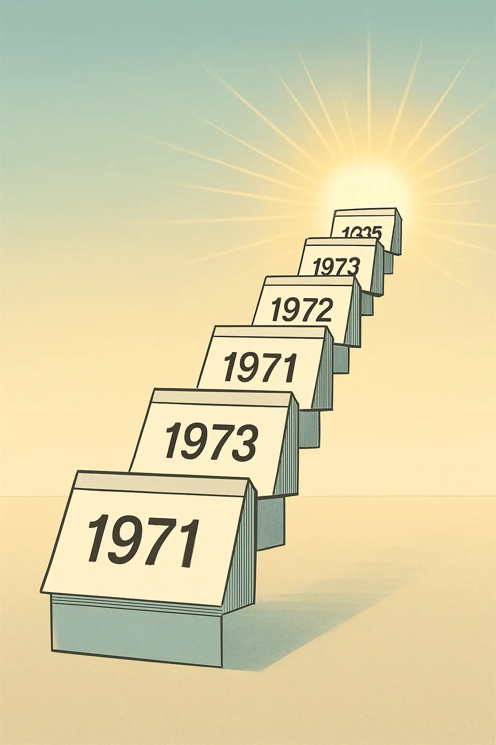 Illustration of ascending calendar year steps representing a rolling age-of-sale law for tobacco