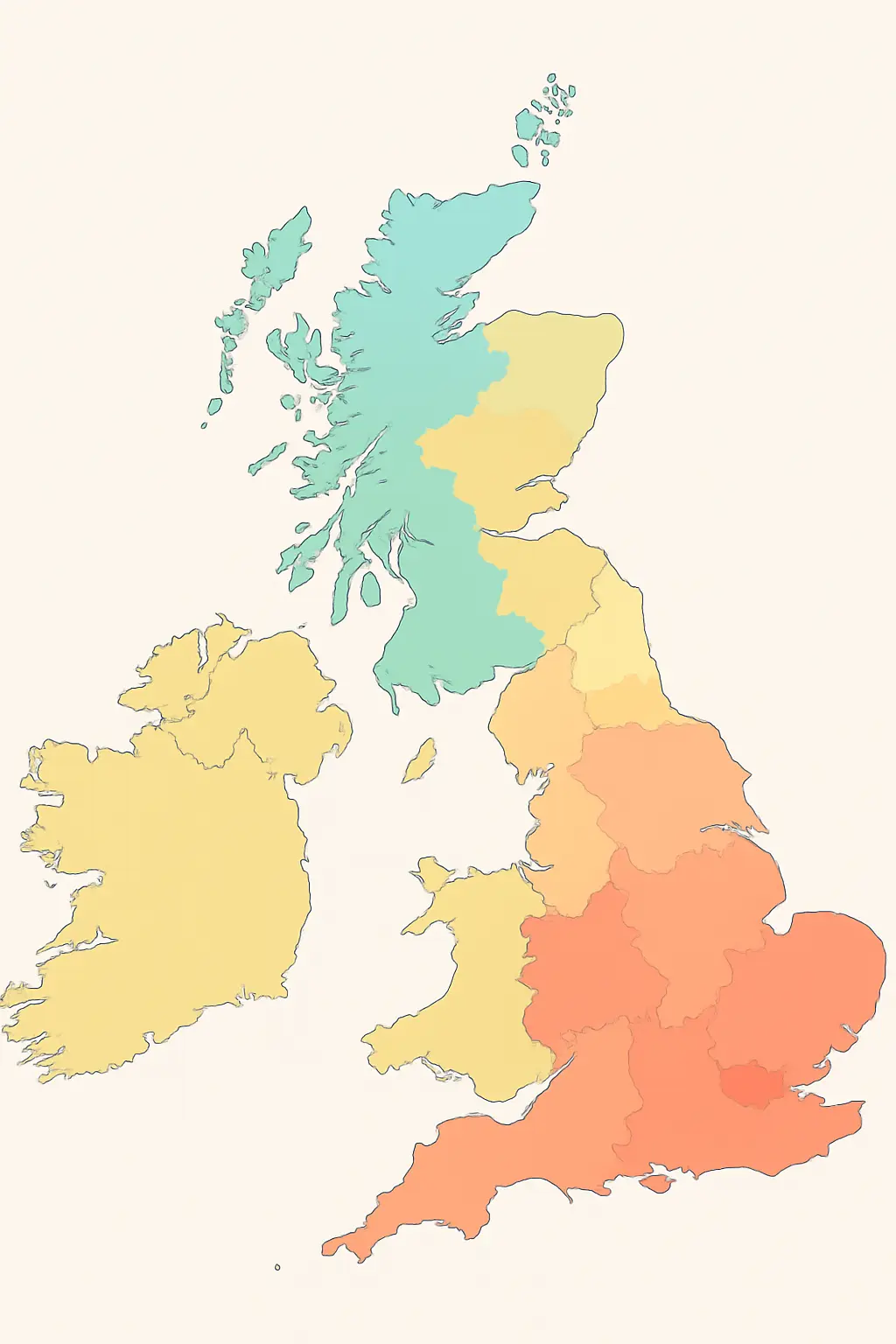 Illustration of a UK map with regions shaded differently representing local variation in the cost of smoking