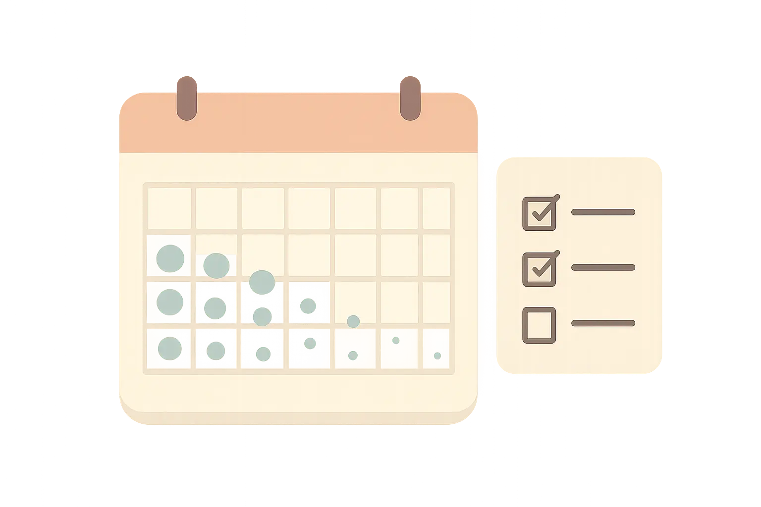 Illustration of a calendar showing a gradual step-down taper schedule over several weeks