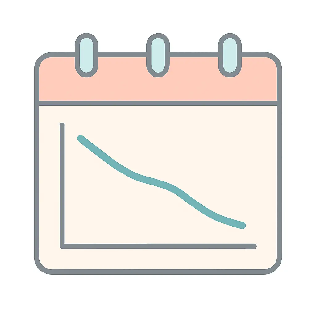Illustration of a calendar and lungs symbolizing slower disease progression after quitting smoking