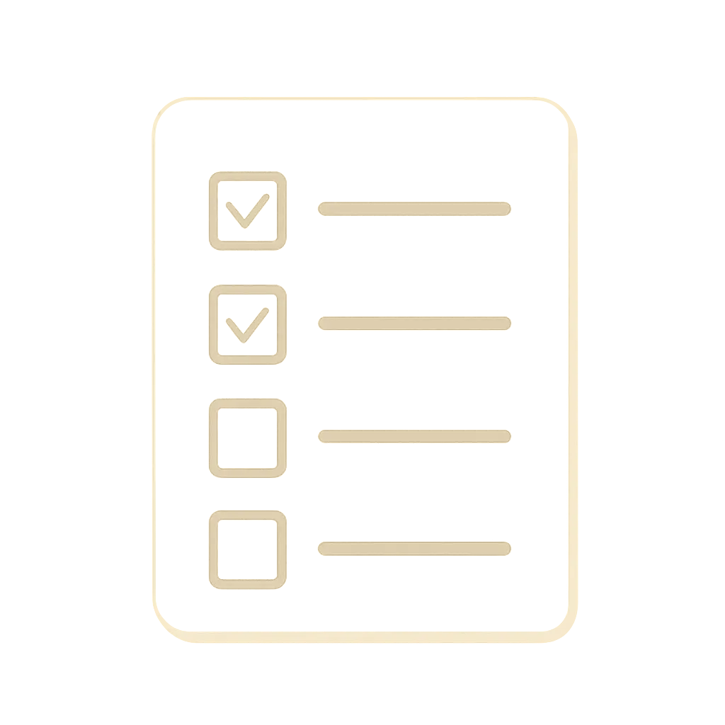 Illustration of a short simple checklist with only two items checked off, representing a stripped-down minimum viable quit plan