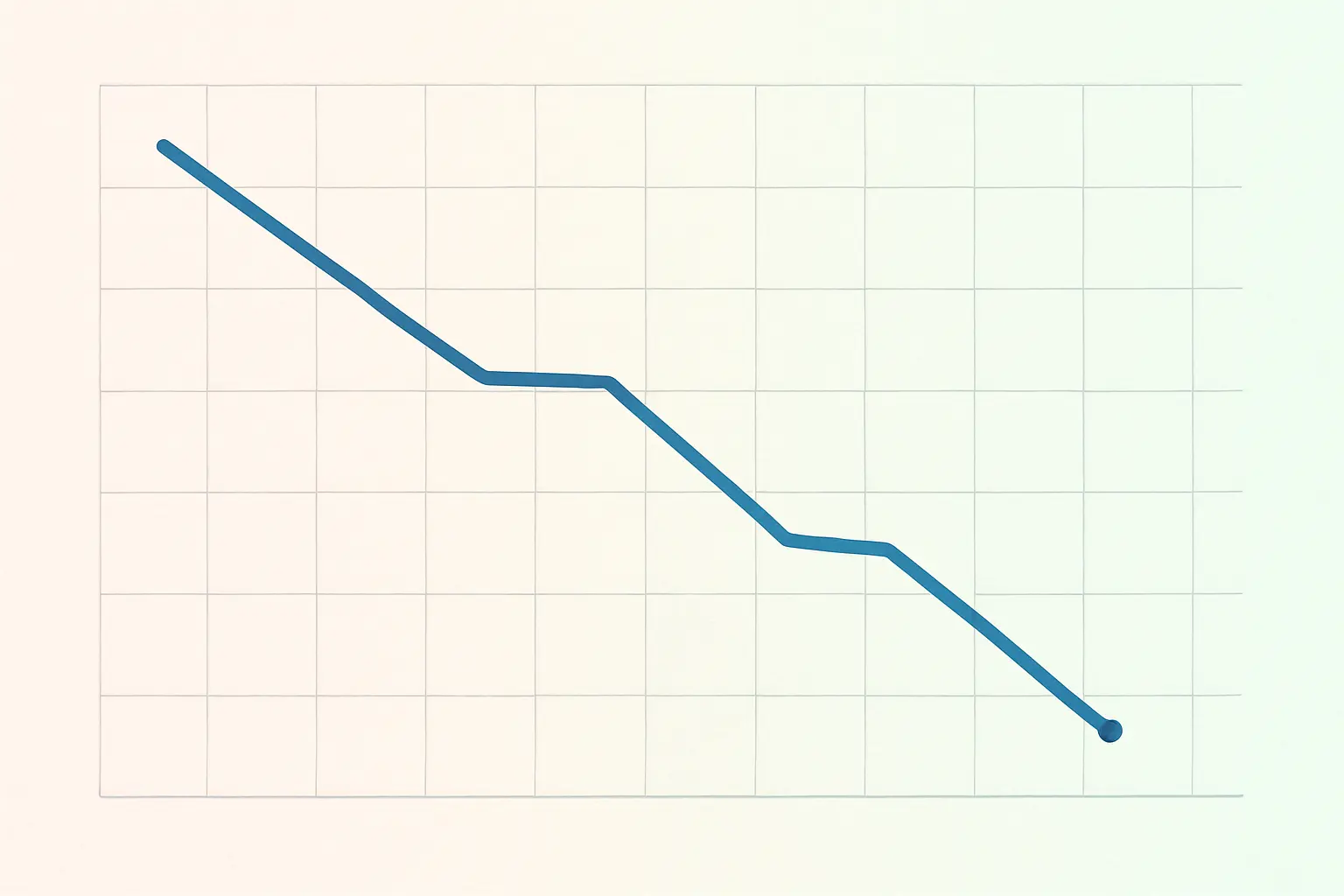 Flat vector line chart showing adult smoking prevalence falling steadily over six decades to a record low