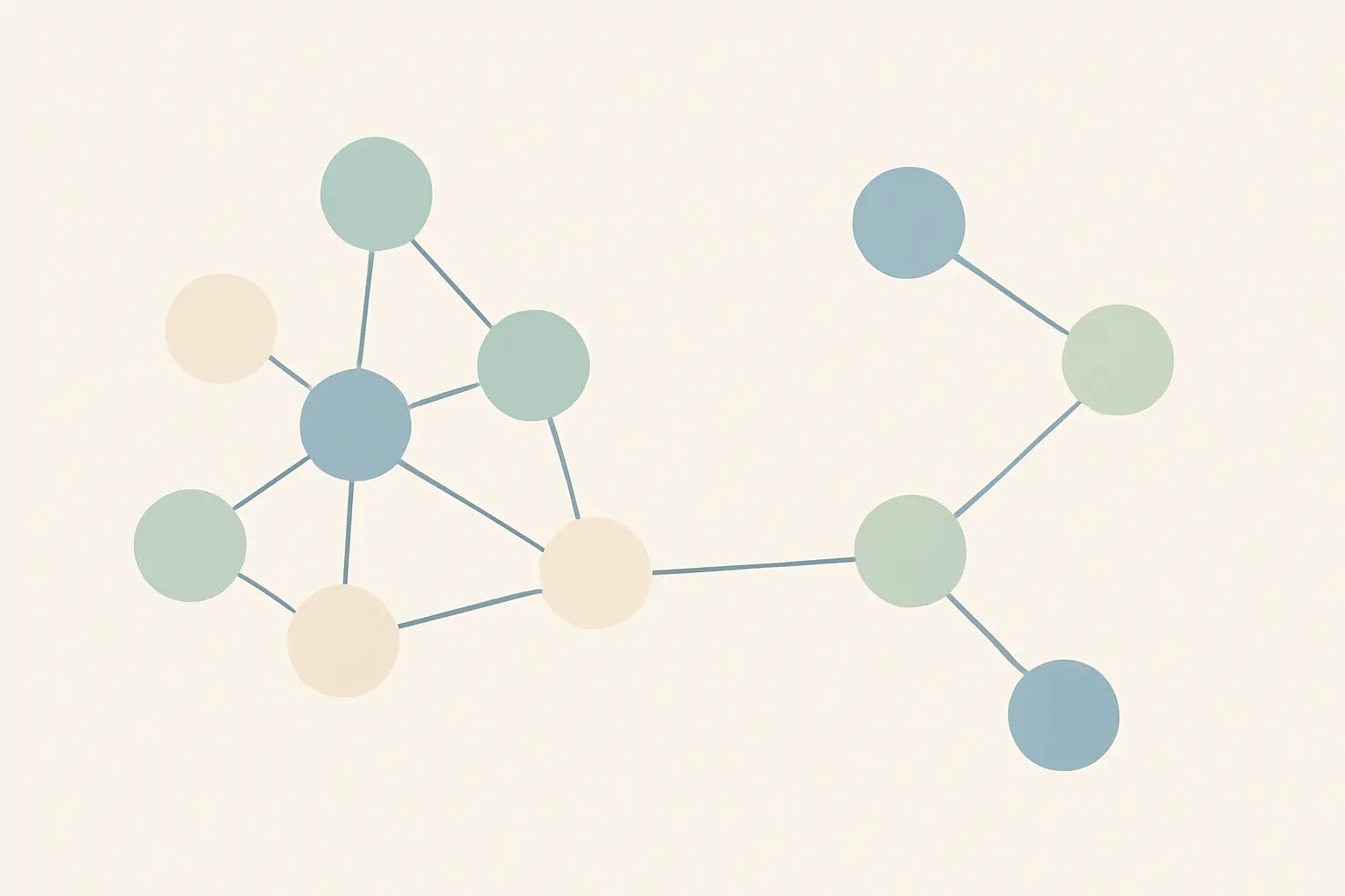 Network diagram of connected circles with some changing shade, representing how quitting spreads through groups of colleagues