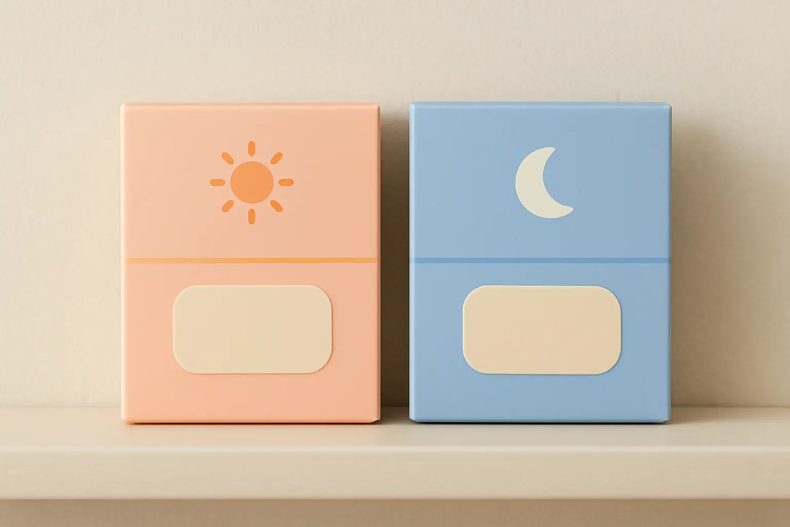 Illustration of two nicotine patch boxes representing a 16-hour daytime patch and a 24-hour patch