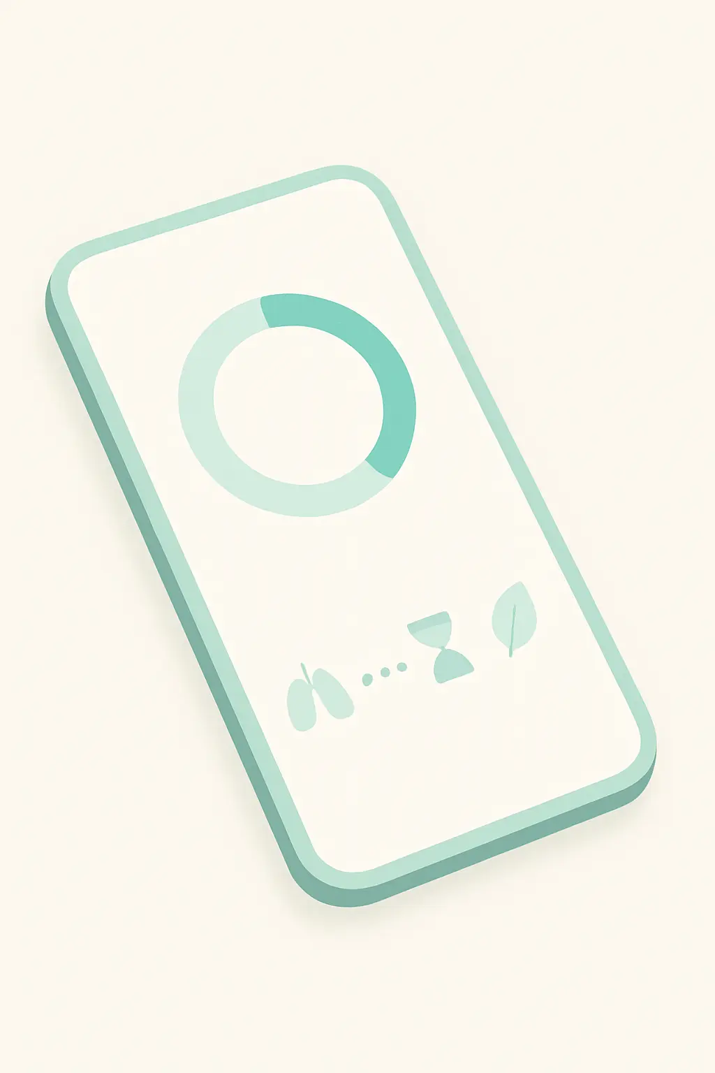 Illustration of a phone showing a partly filled timer ring beside four simple icons for breathing, grounding, a craving timer and distraction