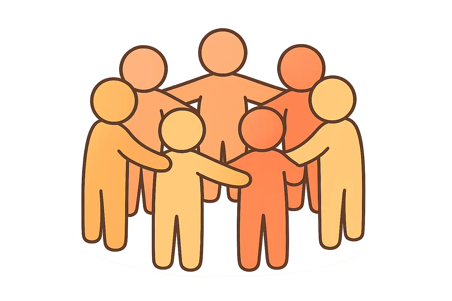 Illustration of several small figures supporting one another in a circle, representing peer accountability in an online quit community