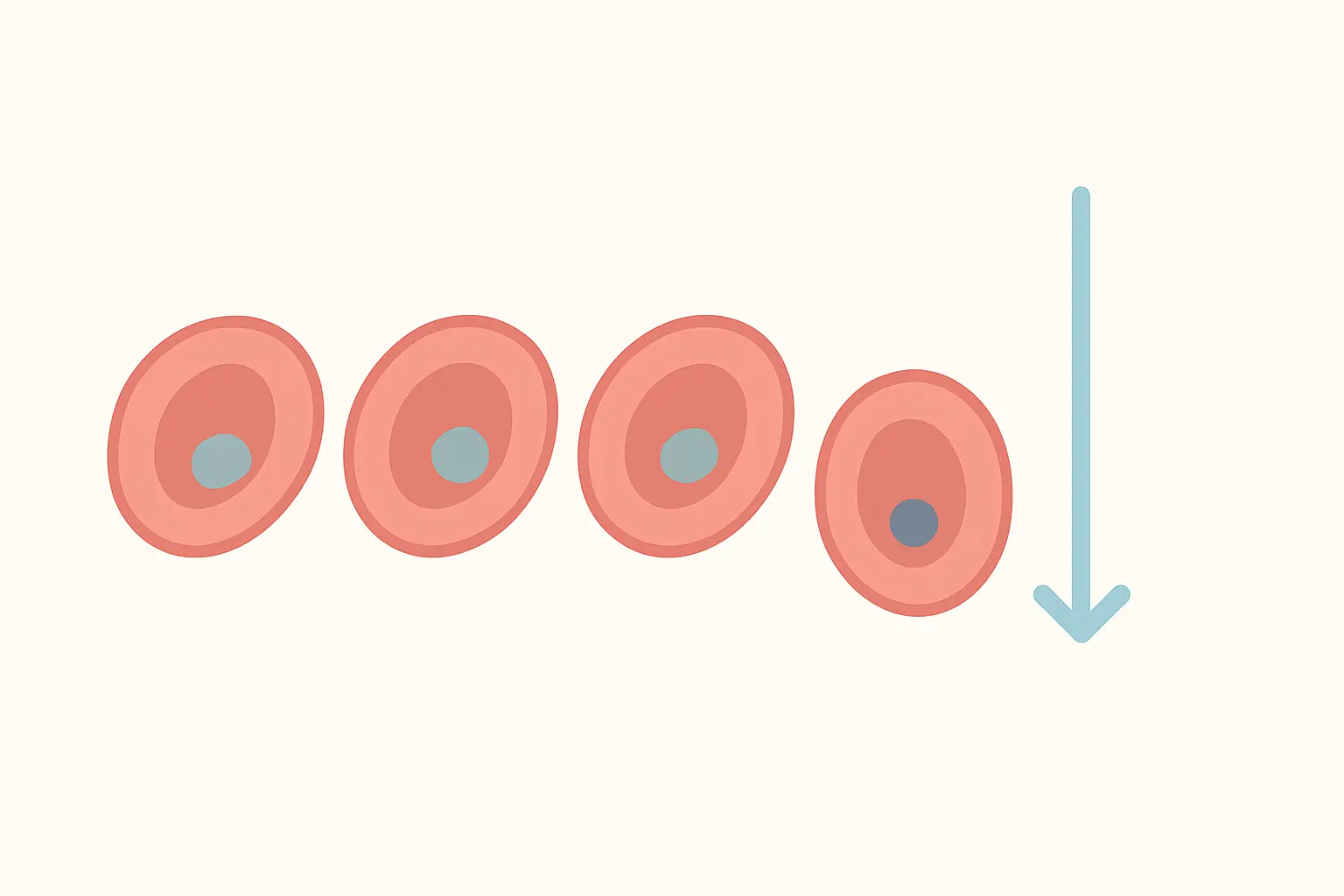 Diagram of red blood cells where most carry oxygen and a few carry carbon monoxide instead, reducing oxygen-carrying capacity