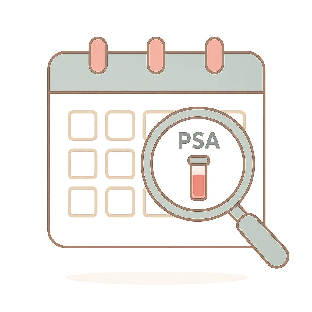Illustration representing PSA testing and cancer screening over time
