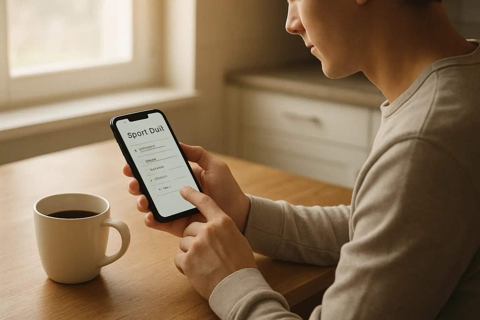 Person filling out a short nicotine dependence quiz on a phone in the morning
