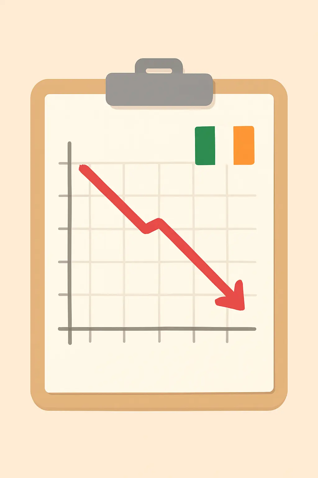 Illustration of a downward-trending graph representing Ireland's declining smoking rate