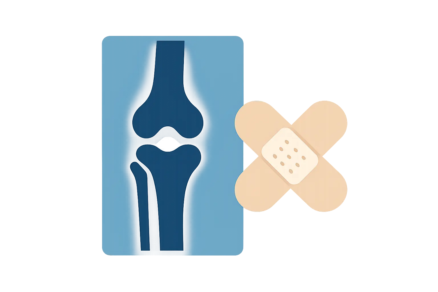 Illustration representing a knee or hip joint healing after replacement surgery