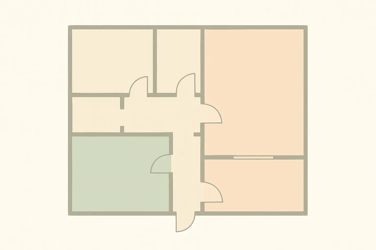 Floor plan illustration highlighting the balcony, bedroom and living room as the places where smoking fires most often start