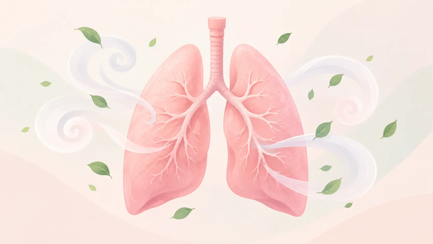 Stylized lungs with smoke wisps illustrating the lung effects of clove cigarette smoke