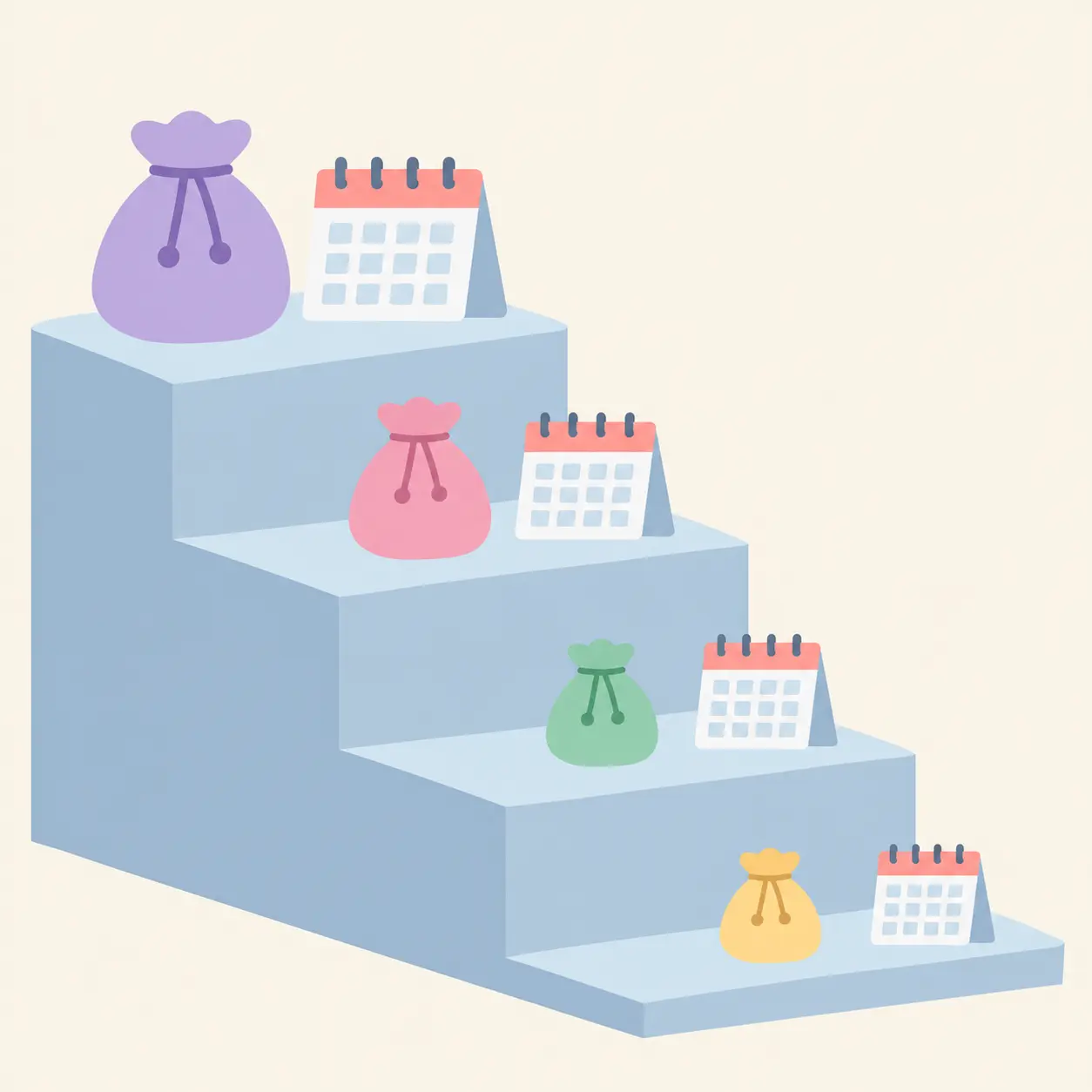 Illustrated descending staircase showing a step-down plan for cutting back snus over four weeks